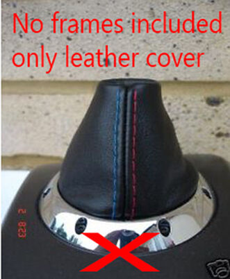 FITS BMW E46 SMG GEAR GAITER SHIFT BOOT GENUINE LEATHER BLUE RED STITCH