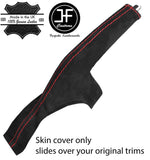 RED STITCHING REAL SUEDE HANDBRAKE GAITER FITS NISSAN MICRA K14 2017-2019