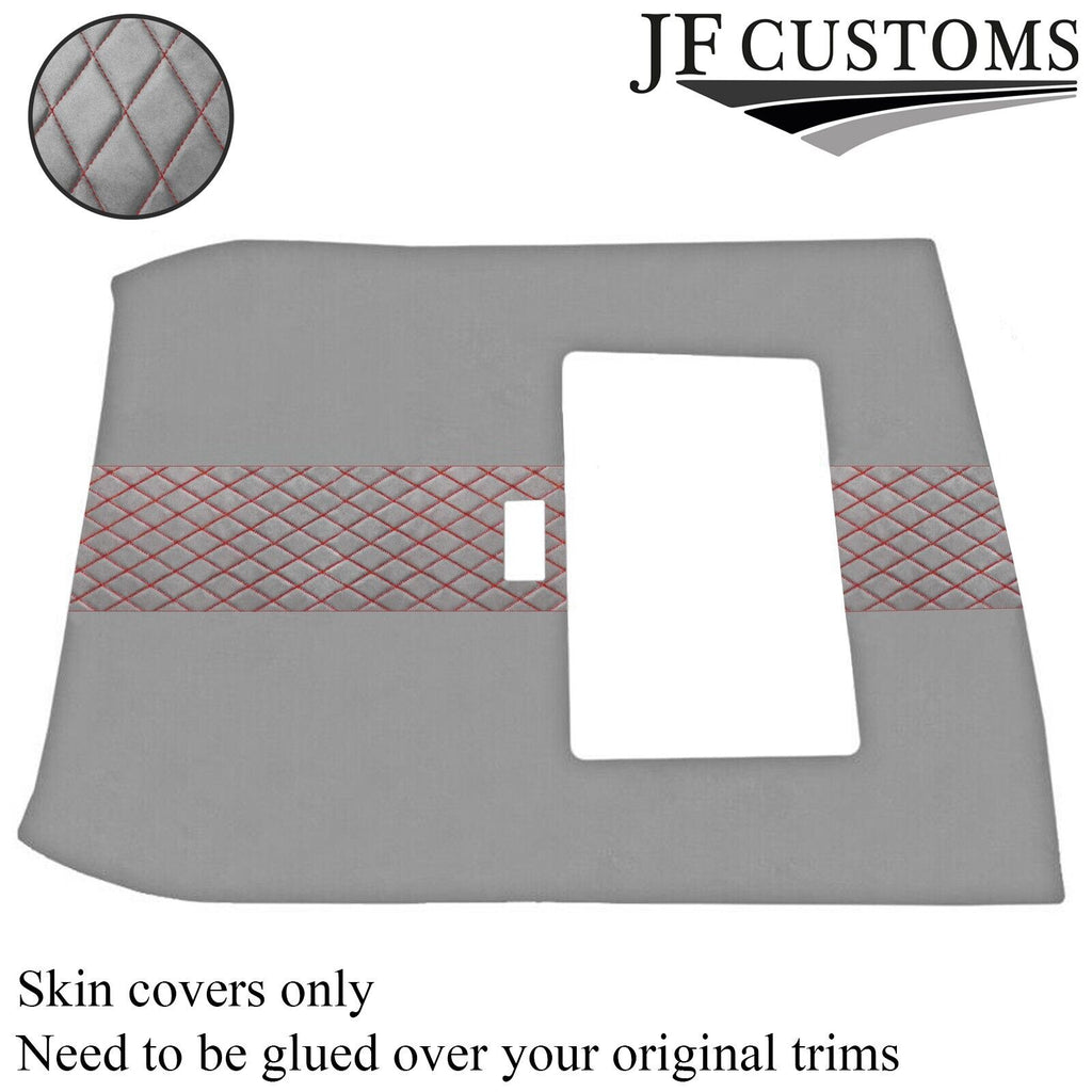 DSG2 RED STITCH L GREY LUXE SUEDE SUNROOF HEADLINER COVER FOR OVER 25 MG 99-05