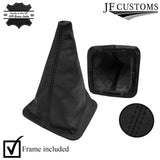 BLACK REAL LEATHER GEAR GAITER+PLASTIC FRAME FOR LAND ROVER DISCOVERY MK1 MK2