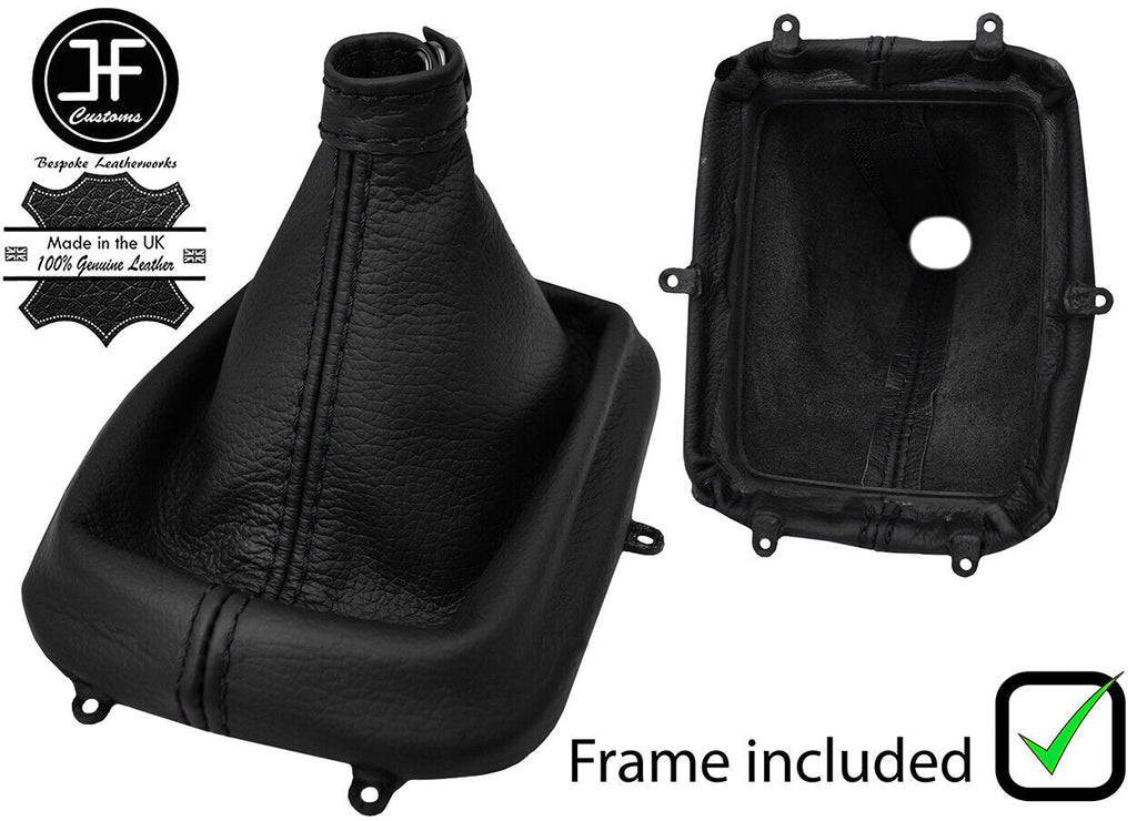 BLACK STITCH LEATHER GEAR GAITER+PLASTIC FRAME FITS HYUNDAI SONATA NF 2005-2010