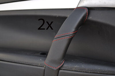 red stitch FITS PORSCHE CAYENNE 02-10  2X DOOR HANDLE LEATHER COVERS CUSTOM NEW