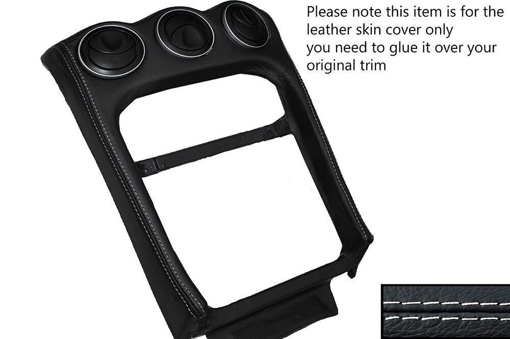 WHITE STITCH CENTRE DASH TRIM SKIN COVER FITS ALFA ROMEO GTV SPIDER 916 95-05
