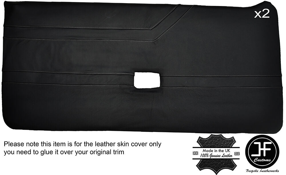 GREY STITCH 2X FULL DOOR CARD LEATHER COVER FITS ALFA ROMEO ALFETTA GTV