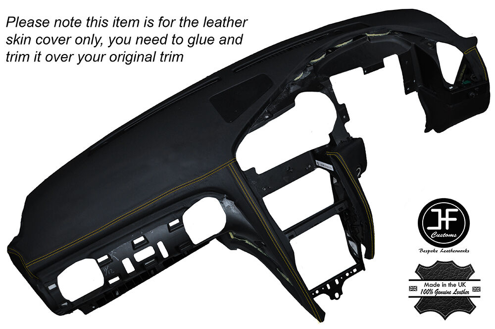 YELLOW STITCH DASH DASHBOARD LEATHER SKIN COVER FITS NISSAN GT-R R35 2009-2015
