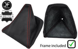 RED STITCH LEATHER GEAR GAITER + PLASTIC FRAME FOR BMW E90 E91 E92 E93 06-13