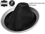 BLACK & BLACK STRIPE TOP GRAIN LEATHER GEAR GAITER FITS NISSAN 350Z Z33 02-09