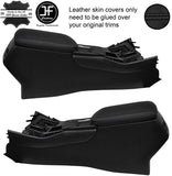 BLACK STITCH 2X CONSOLE SIDE TRIM & ARMREST LEATHER COVERS FOR LEXUS NX 14-18