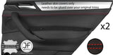 RED STITCH 2X REAR DOOR CARD TRIM LEATHER COVERS FOR BMW X4 F26 2014-2018
