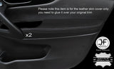 BLACK STITCH 2X FRONT DOOR ARMREST LEATHER COVERS FITS NISSAN QASHQAI J11 13-16