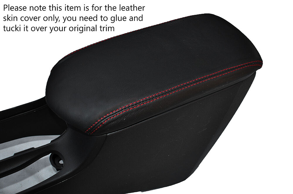 RED STITCHING ARMREST LID LEATHER SKIN COVER FITS HONDA CIVIC MK9 2012-2016