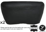 BLACK STICH 2X FRONT DOOR ARMREST LTHR COVERS FITS ROLLS ROYCE SILVER SHADOW II