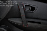 RED STITCH 2X FRONT DOOR HANDLE LEATHER COVERS FITS NISSAN QASHQAI 2007-2013