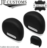 BLACK STITCH 2X HEADREST REAL LEATHER COVERS FITS MERCEDES SLK R171 04-11