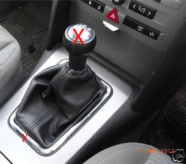BLACK STICH LEATHER MANUAL GEAR GAITER COVER FITS PEUGEOT 407 2004-2010