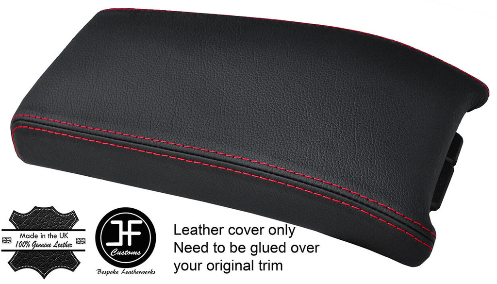 RED STITCH REAL LEATHER ARMREST LID COVER FITS MERCEDES CLK W208 C208 97-00