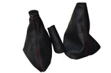 RED STITCH FITS RENAULT LAGUNA MK2 GEAR HANDBRAKE  SET + 5 SPEED  KNOB COVER