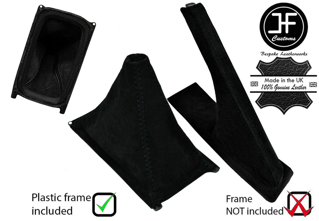 BLACK STICH SUEDE GEAR GAITER WITH FRAME+HANDBRAKE GAITER FOR HONDA CIVIC 88-95