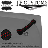 RED STITCH LEATHER 4X DOOR HANDLE COVER FOR ROVER 45 MG ZS 99-05 JF1 CUSTOM NEW