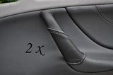 WHITE STITCH FITS MERCEDES CLK W208 97-02 2X DOOR HANDLE LEATHER COVERS