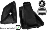 BLACK STITCH LEATHER MANUAL GEAR GAITER+PLASTIC FRAME FOR BMW 2 F45 F46 14-18