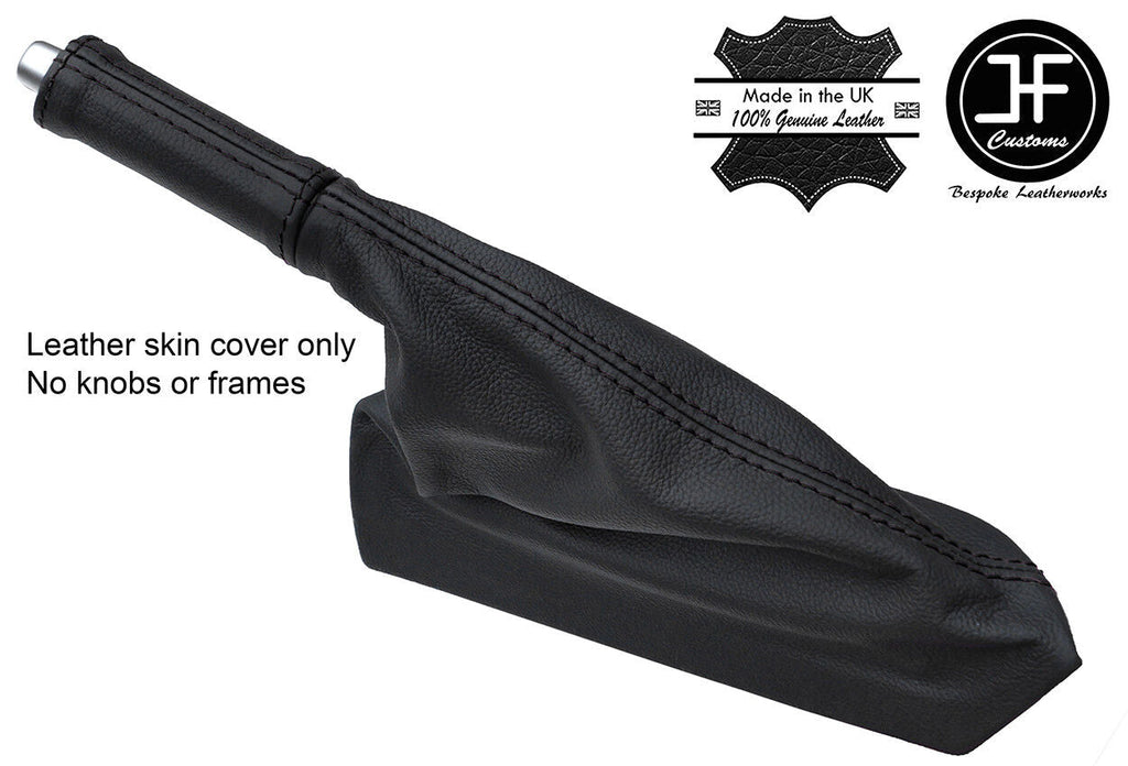 BLACK STITCH LEATHER HANDBRAKE GAITER & HANDLE COVERS FOR CORVETTE C6 2005-2013
