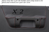 RED STITCH 2X FRONT DOOR CARD GREY COVERS FITS LAND ROVER DISCOVERY 2 300 V8