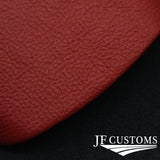 DARK RED LEATHER 2X DOOR HANDLE TRIM COVERS+FRAMES FITS FIAT 500 07-16