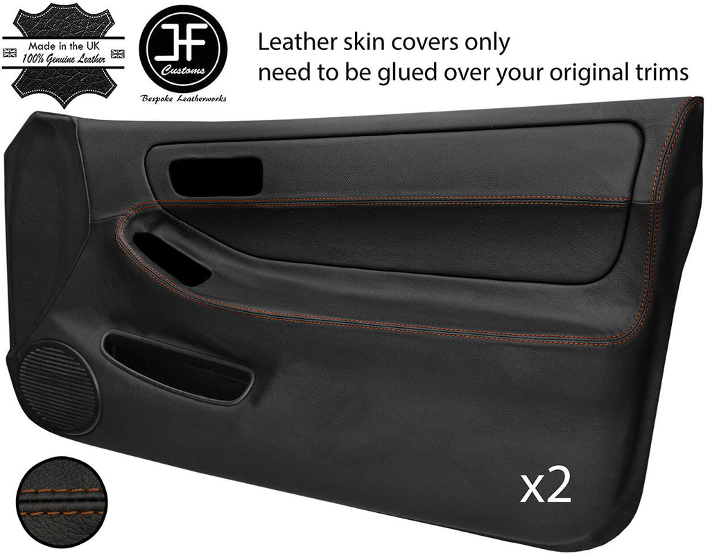 BROWN STITCH 2X FULL DOOR CARD LEATHER COVER FOR HONDA INTEGRA TYPE R DC2 93-01