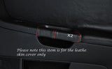RED STITCH 2X REAR DOOR HANDLE SKIN COVERS FITS MITSUBISHI LANCER EVO X 10