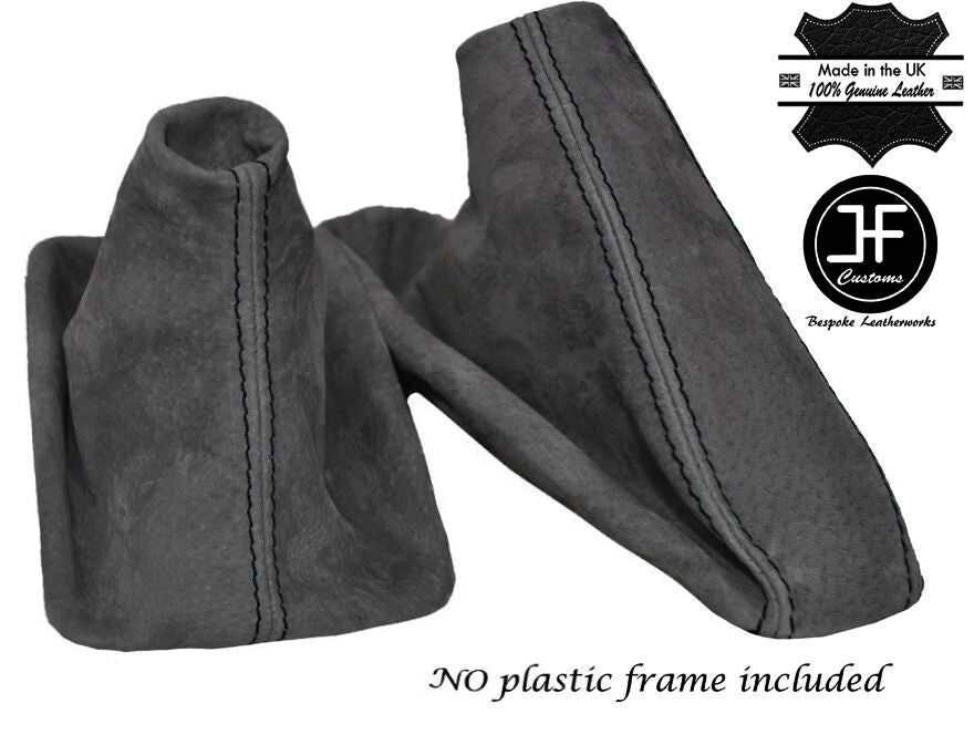 BLACK STICH AUTOMATIC GRAPHITE SUEDE GEAR HANDBRAKE GAITER FOR BMW 5 SERIES E39