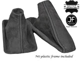 BLACK STICH AUTOMATIC GRAPHITE SUEDE GEAR HANDBRAKE GAITER FOR BMW 5 SERIES E39