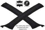 BLACK STITCH 2X A PILLAR REAL SUEDE COVERS FOR BMW 3 E46 COUPE 1998-2005