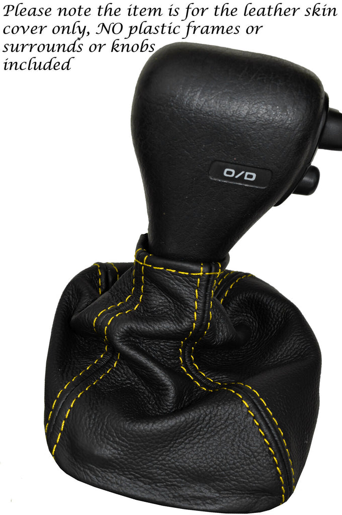 YELLOW STITCH AUTO AUTOMATIC LEATHER GEAR GAITER FITS MAZDA MX5 MK1 MIATA 89-97