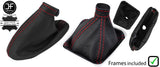 RED STITCH LEATHER GAITER SET WITH PLASTIC FRAME FITS ALFA ROMEO BRERA 06-11
