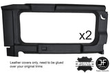 BLACK STITCH 2X REAR WINDOW PANEL TRIM LEATHER COVERS FOR DEFENDER 90 83-16