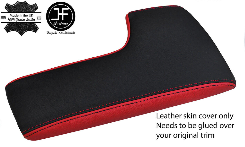 BLACK & RED REAL LEATHER ARMREST LID COVER FITS LEXUS IS250 IS350 2014-2017