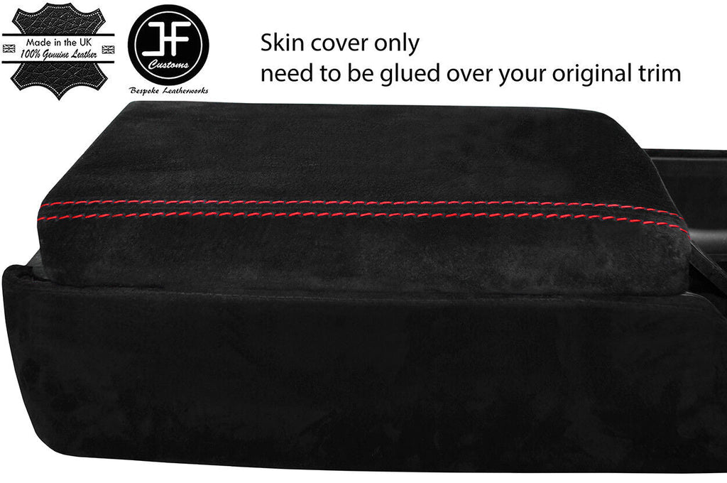RED STITCHING REAL SUEDE ARMREST COVER FITS NISSAN 300ZX Z32 1990-1996