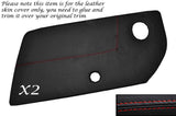 RED STITCH 2X DOOR CARD LEATHER SKIN COVERS FITS PORSCHE 911 SC 1974-1989