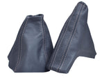 WHITE STITCH FITS ASTRA H MK5 GEAR & HANDBRAKE GAITER REAL GREY LEATHER