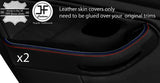 TRI STITCH 2X REAR DOOR HANDLE ARMREST LEATHER COVERS FITS BMW 5 E39 95-03