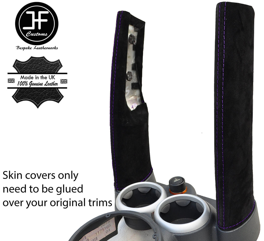 PURPLE STITCH 2X DOWN TUBES SUEDE COVERS FITS BMW MINI COOPER S R50 R53 01-06