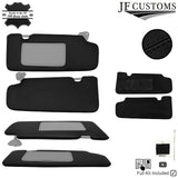 BLACK CROSS STITCH ITALIAN LEATHER 2X SUN VISOR COVERS FOR NISSAN 350Z 33Z 03-09