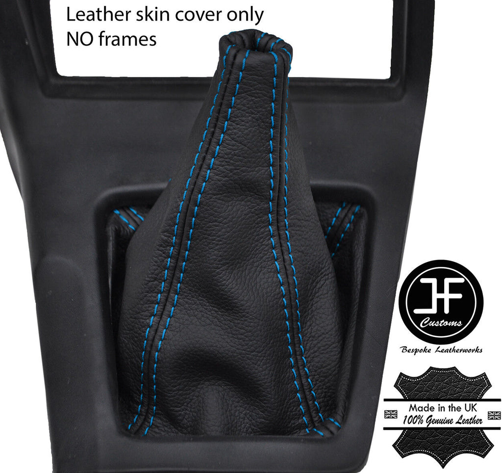 BLUE STITCH TOP GRAIN REAL LEATHER GEAR GAITER FITS TOYOTA SUPRA MK3 1986-1993