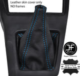 BLUE STITCH TOP GRAIN REAL LEATHER GEAR GAITER FITS TOYOTA SUPRA MK3 1986-1993