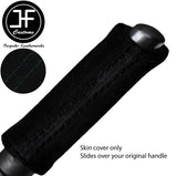 BLACK STITCH SUEDE HANDBRAKE HANDLE COVER FOR RENAULT LAGUNA MK2 2001-2005