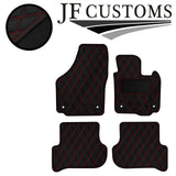 RED STITCH DIAMOND VINYL 4X TAILORED FLOOR CARPET FOR SKODA YETI 09-17 JF1