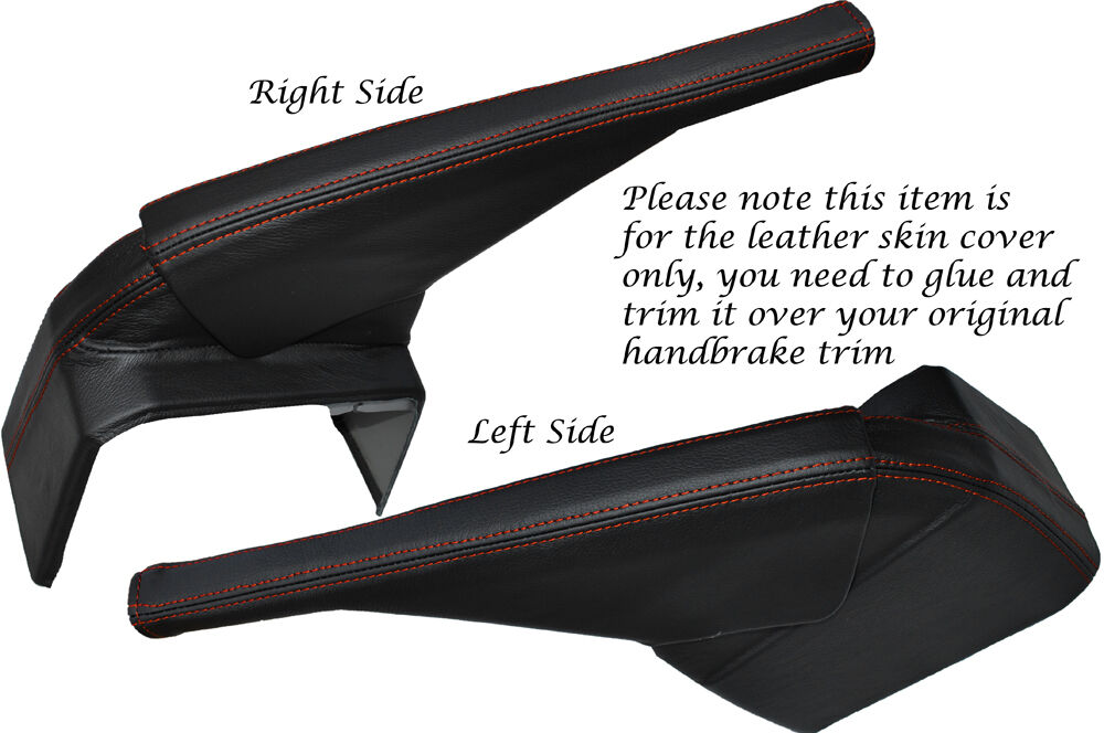 ORANGE STITCH HANDBRAKE & BOTTOM BASE LEATHER SKIN COVERS FITS VW T5 TRANSPORTER