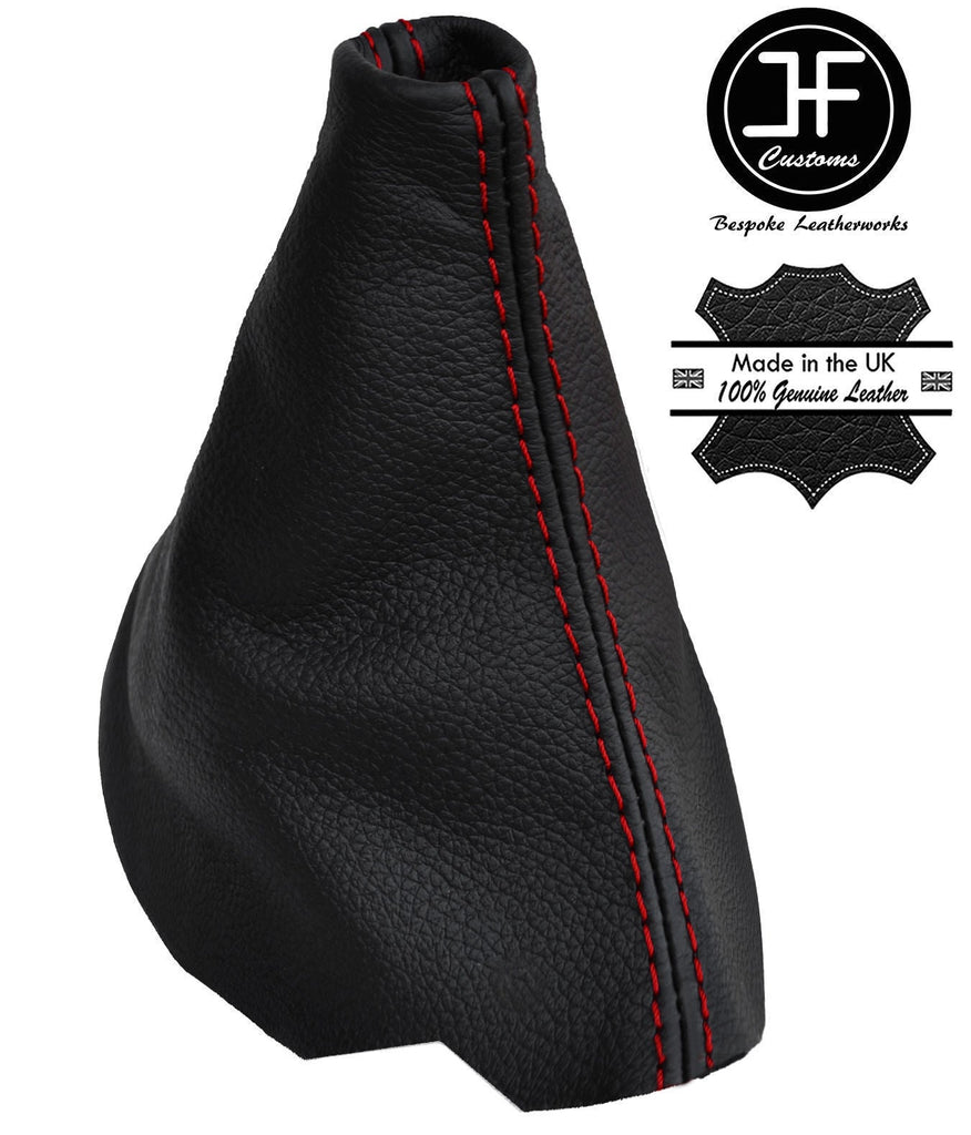 RED STITCHING MANUAL LEATHER SKIN GEAR GAITER FITS PEUGEOT 206 206 CC CUSTOM NEW