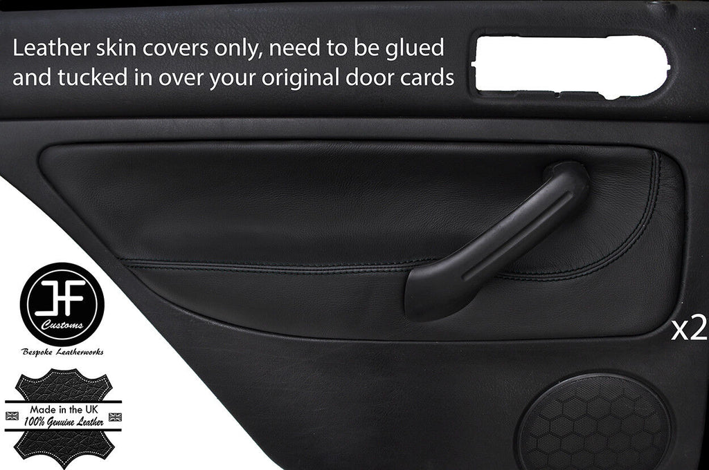 BLACK STITCH 2X REAR DOOR CARD TRIM COVERS FOR VW GOLF MK4 98-05 5 DOOR STYLE 2
